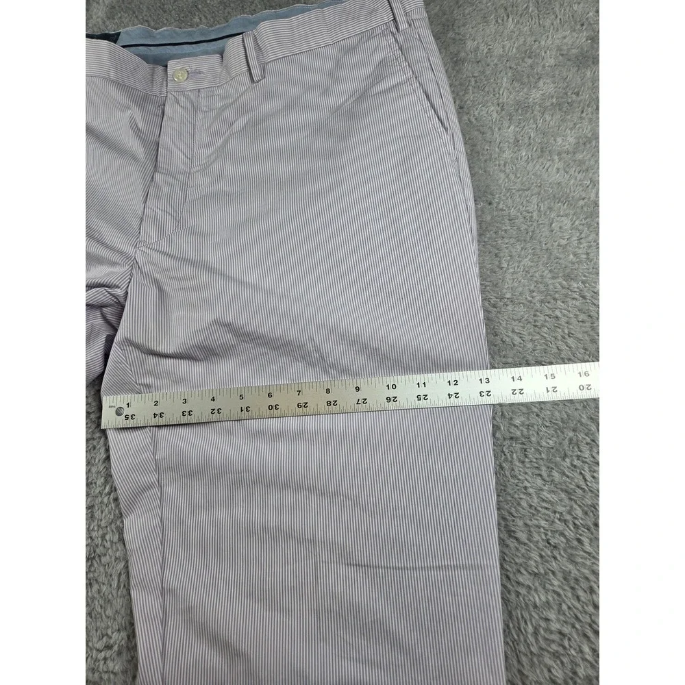 Polo Ralph Lauren Pants 40/32 Purple Seersucker Stripe Mens Classic Fit Cuffed